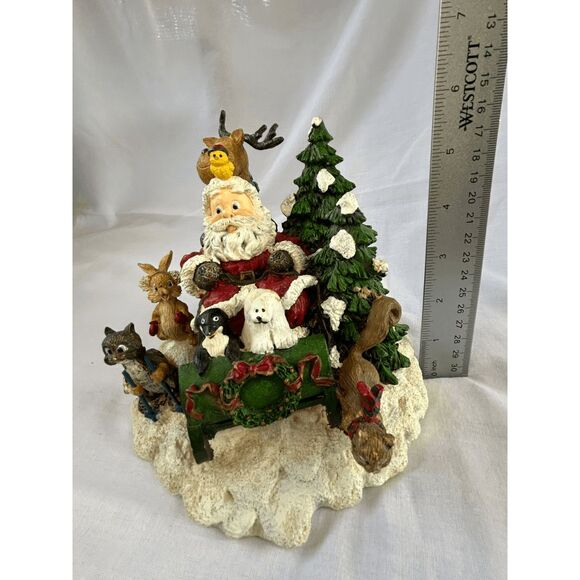 Santa and Animal Friends Sleigh Ride Music Box, "Rudolph the Red-Nosed Reindeer" - Picture 4 of 7